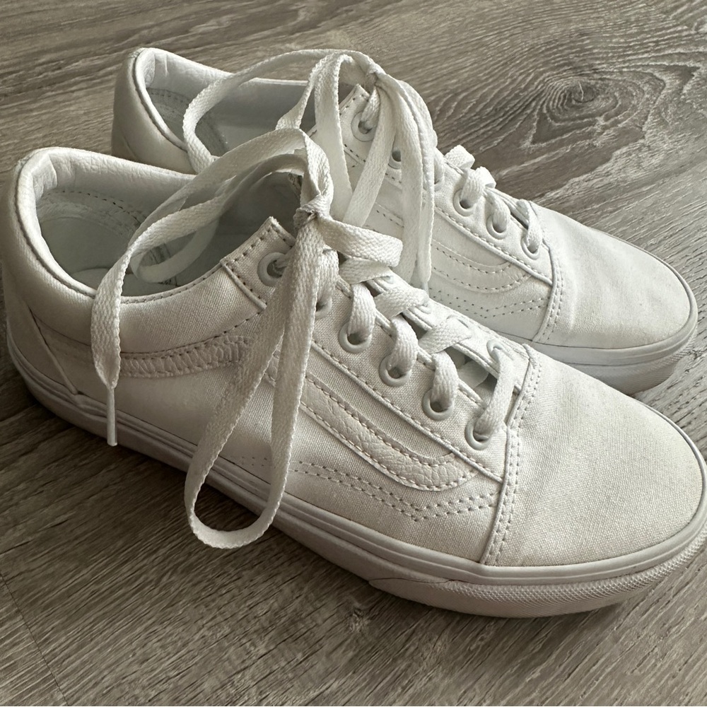 Vans Old Skool White Canvas Sneakers